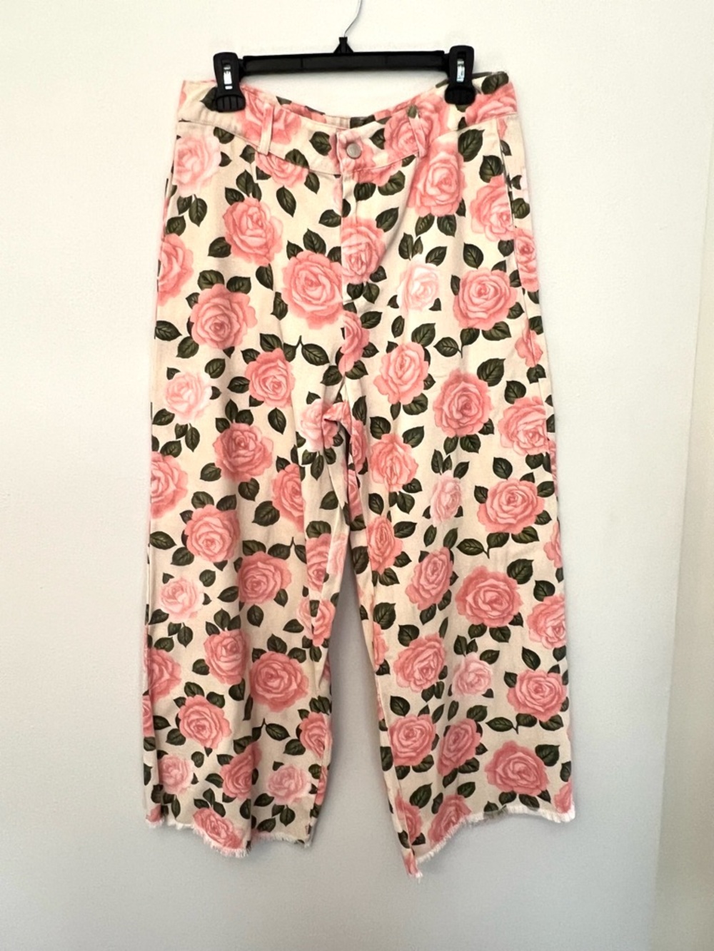 LovLov Floral Pink Rose Wide-Leg Pants